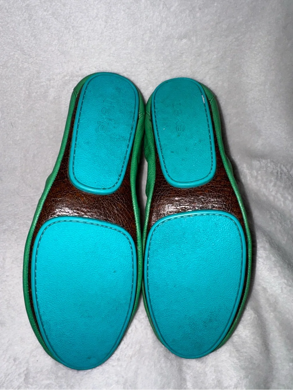 Tieks Green Leather Ballet Flats